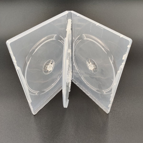 4-disc clear DVD case with 14mm spine and swing tray - Panmer Ltd