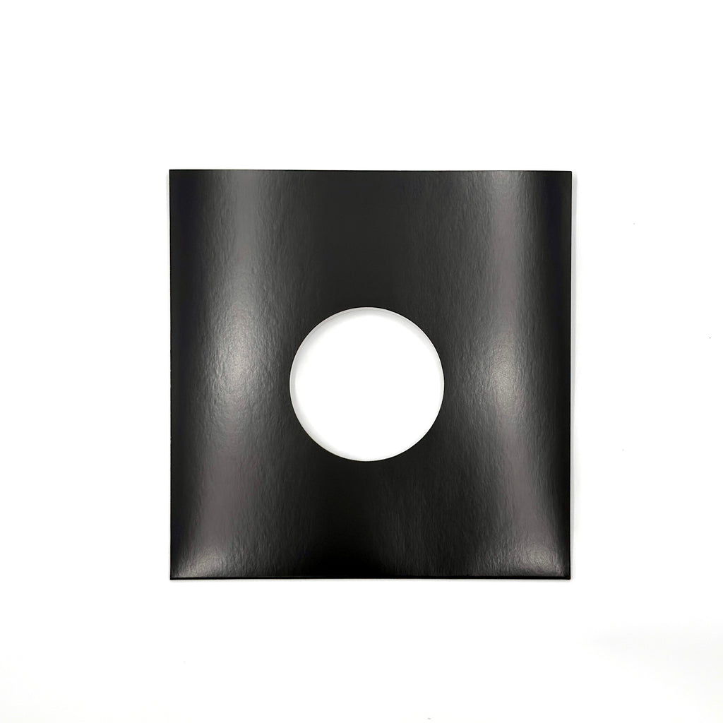 10" Card Record Sleeve 3mm Spine Jacket Black Gloss with Holes