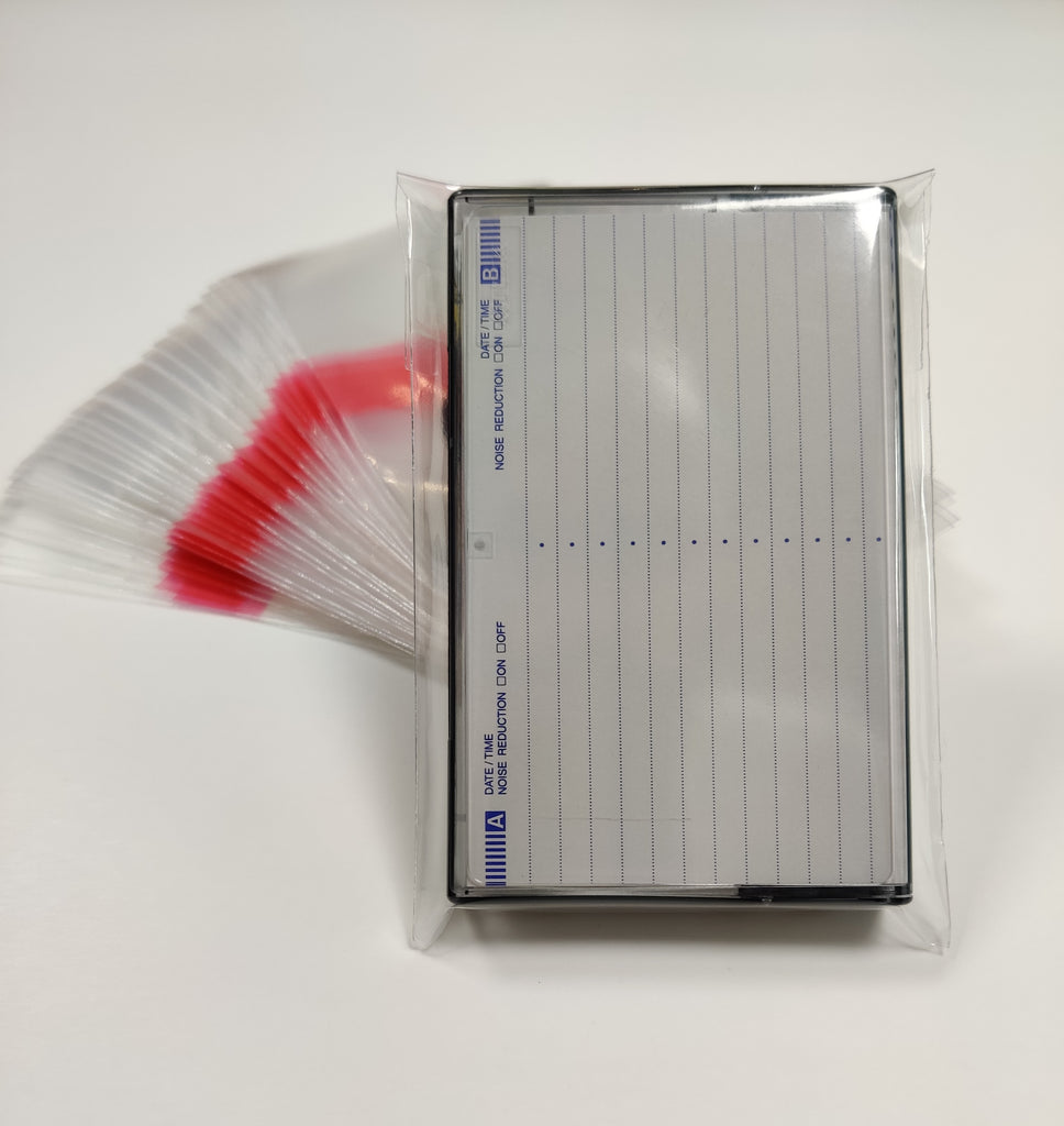 cassette tape card sleeves Cassette Tape Clear Protection Sleeve With Adhesive Tape – Panmer Ltd