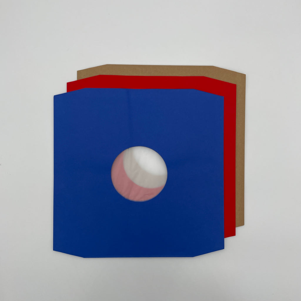 12" Polylined Inner Record Sleeves Coloured Blue Kraft Red