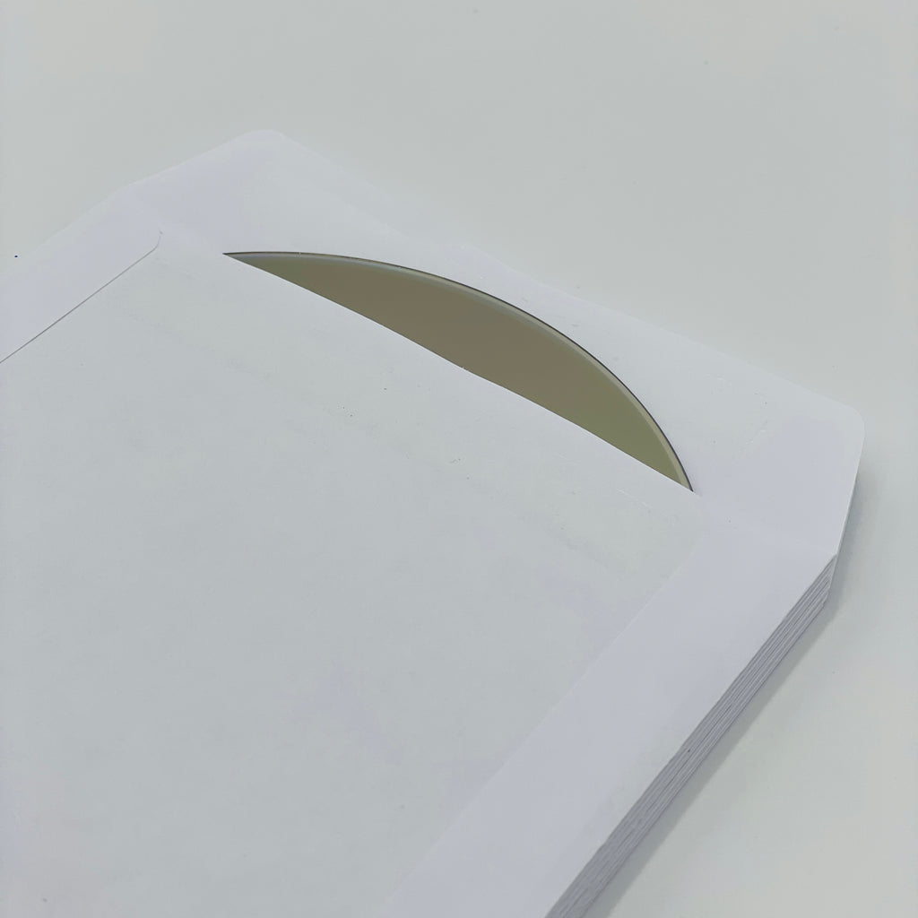 CD White Paper Sleeves With Adhesive Flap and Transparent Window