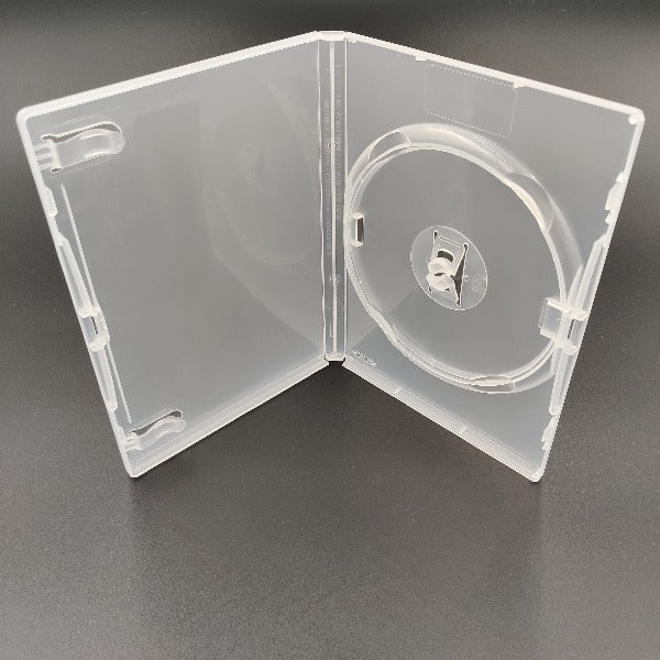 Single disc clear Amaray DVD case with 14mm spine - Panmer Ltd