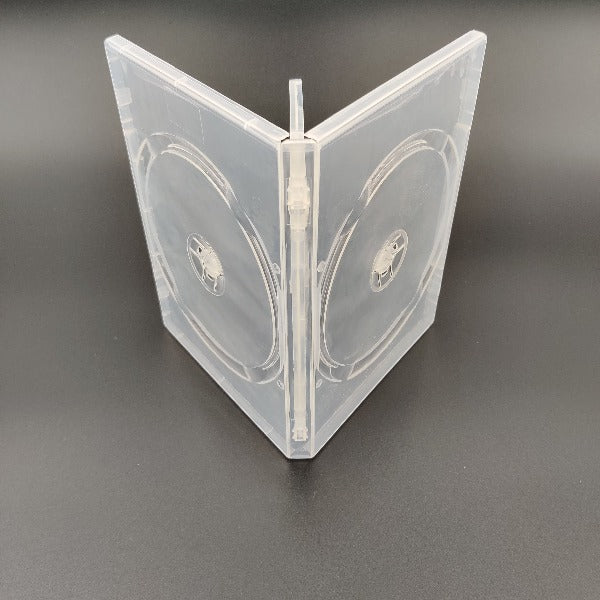 4-disc clear DVD case with 14mm spine and swing tray – Panmer Ltd