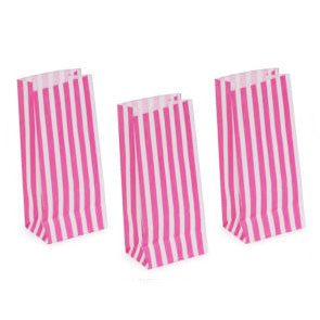 Pink Striped Pick and Mix Candy Party Sweet Bags - Panmer Ltd