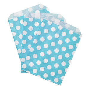 Aqua Polka Dot Sweet Paper Candy Bags Party Bags - Panmer Ltd