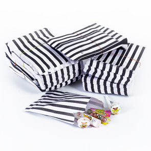 Black Striped Sweet Paper Candy Bags Party Bags - Panmer Ltd