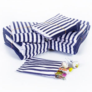 Blue Striped Sweet Paper Candy Bags Party Bags - Panmer Ltd