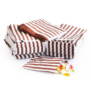 Brown Striped Sweet Paper Candy Bags Party Bags - Panmer Ltd