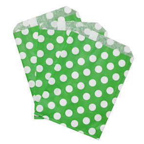 Green Polka Dot Sweet Paper Candy Bags Party Bags - Panmer Ltd
