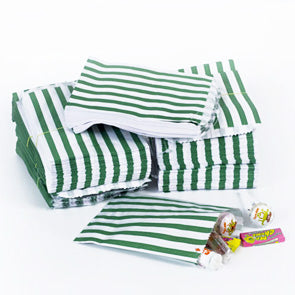 Green Striped Sweet Paper Candy Bags Party Bags - Panmer Ltd