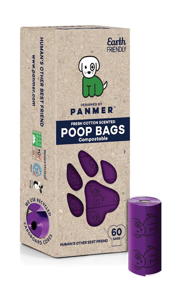 Compostable Poo Bags - 60 (4 rolls) - Panmer Ltd