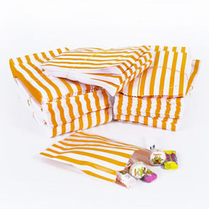 Orange Striped Sweet Paper Candy Bags Party Bags - Panmer Ltd