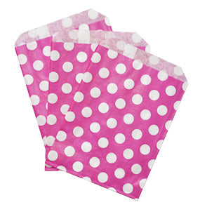 Pink Polka Dot Sweet Paper Candy Bags Party Bags - Panmer Ltd