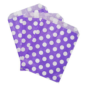 Purple Polka Dot Sweet Paper Candy Bags Party Bags - Panmer Ltd