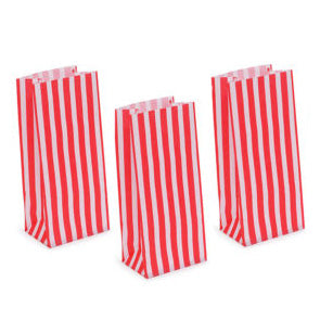 Red Striped Pick and Mix Candy Party Sweet Bags - Panmer Ltd